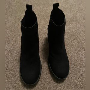 Divided Women’s Black Heeled Booties in Suede